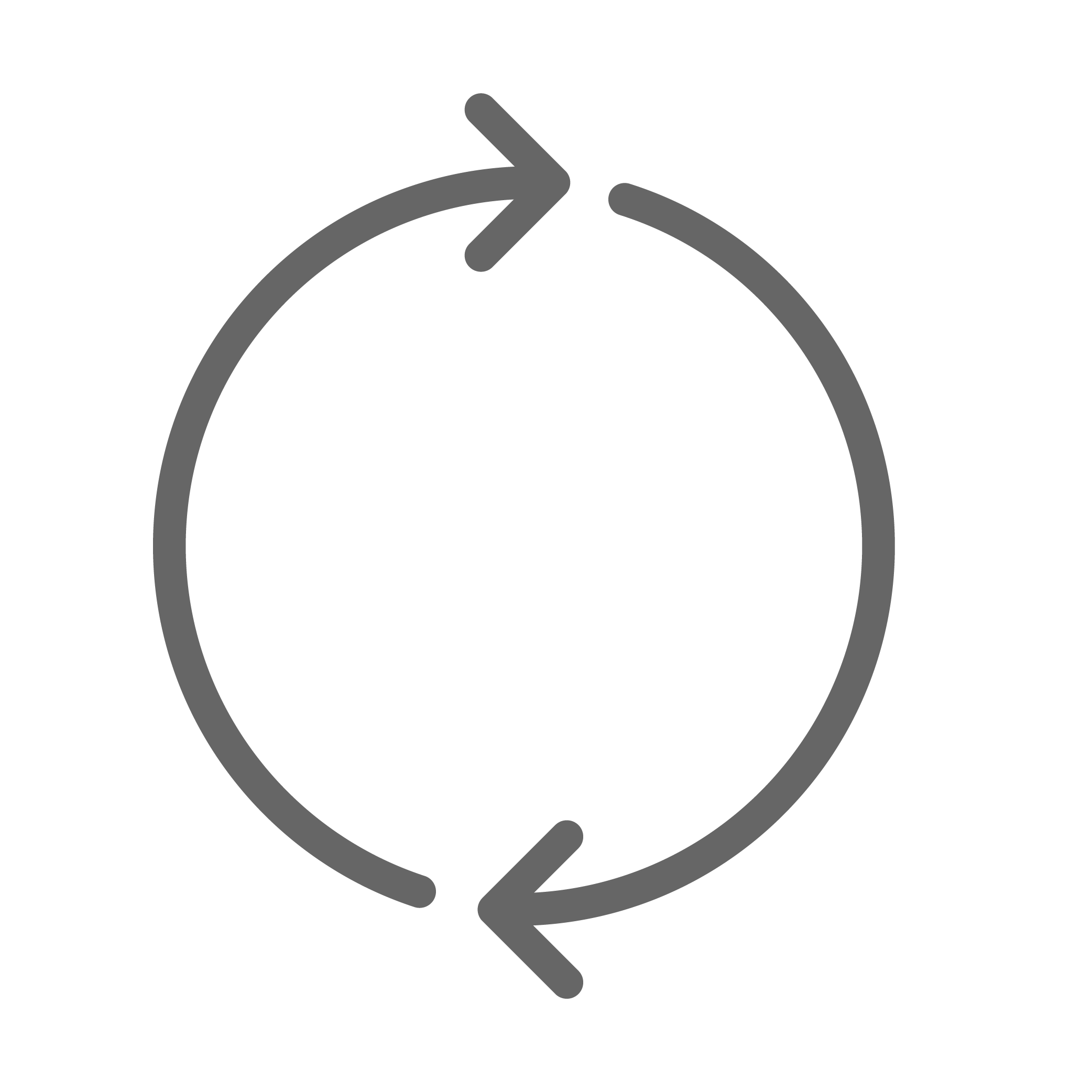 Two curved arrows forming a circular loop